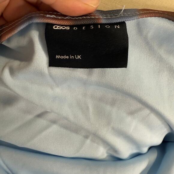 ASOS DESIGN midi dress with wrap around one shoulder in floral print, M - Picture 6 of 7